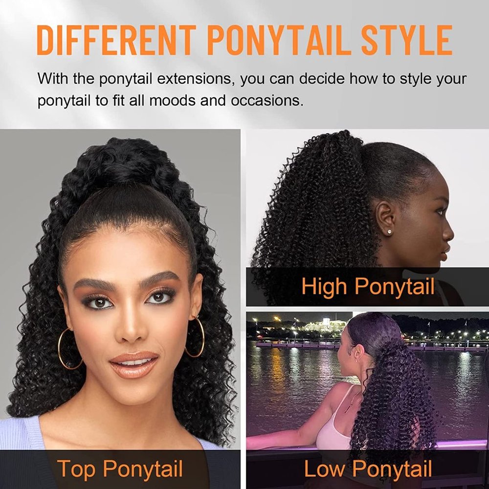 14 Inch Curly Drawstring Ponytail Extension - Picture 4 of 5